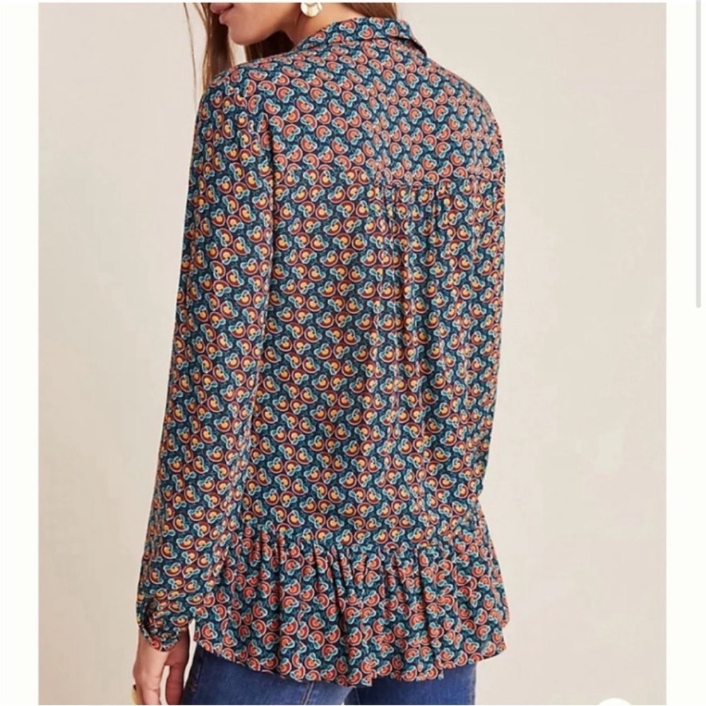 Anthropologie Maeve Janie Flounced Peasant Blouse (6) - Picture 3 of 7